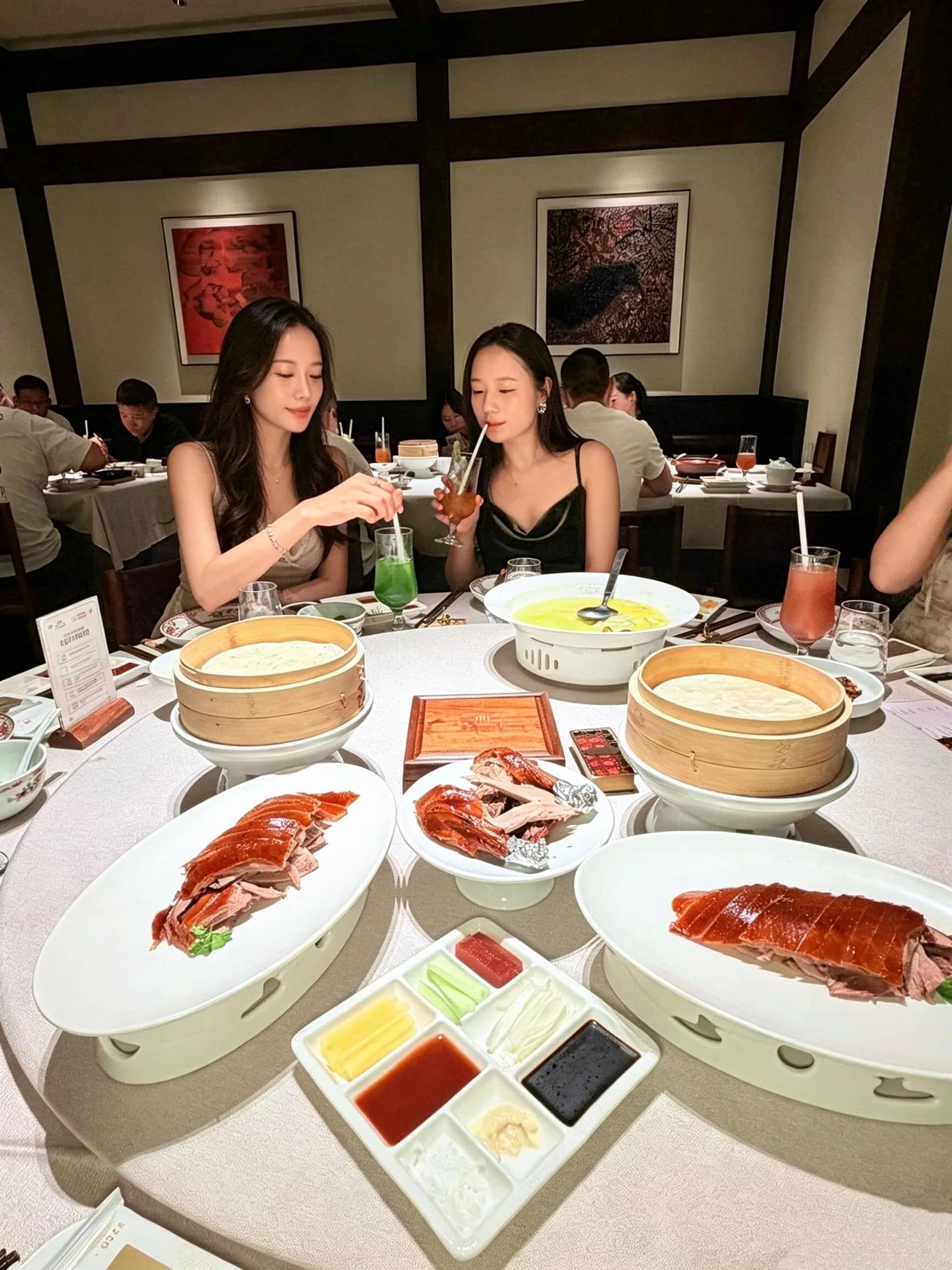 A Beijing dining table with shared Chinese dishes