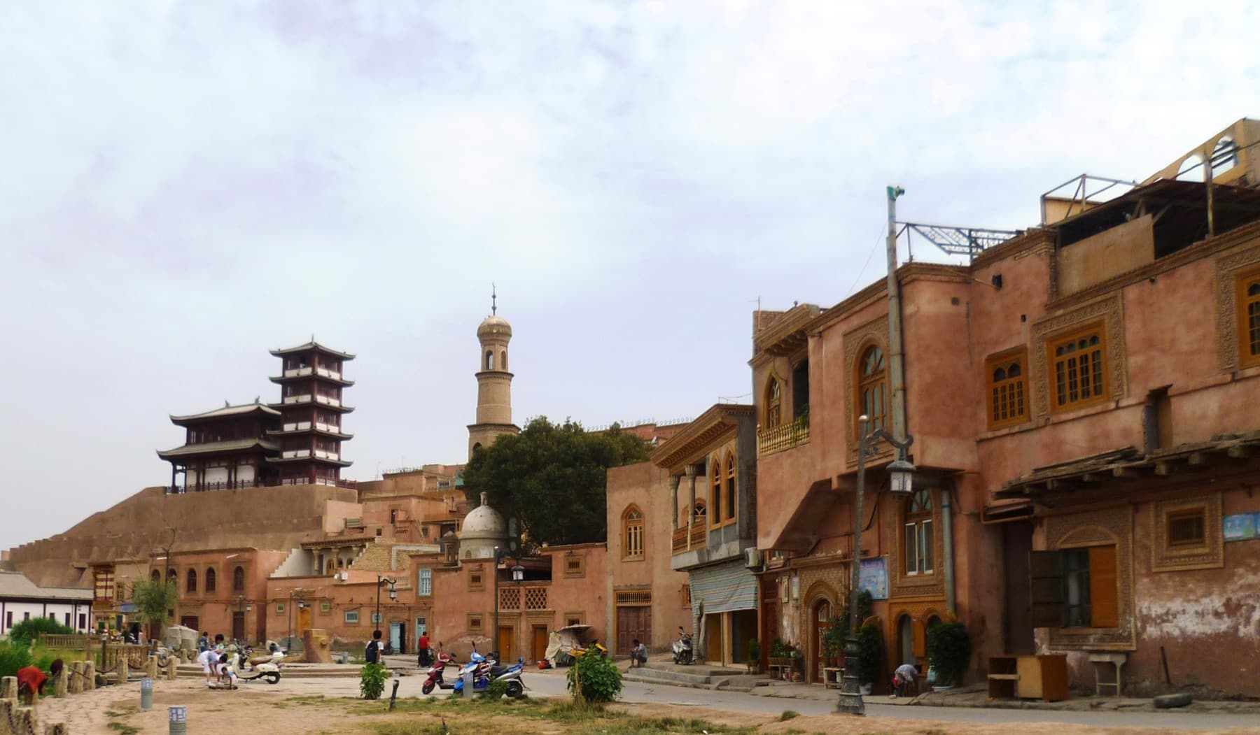 Kashgar Old City in Xinjiang with warm traditional architecture