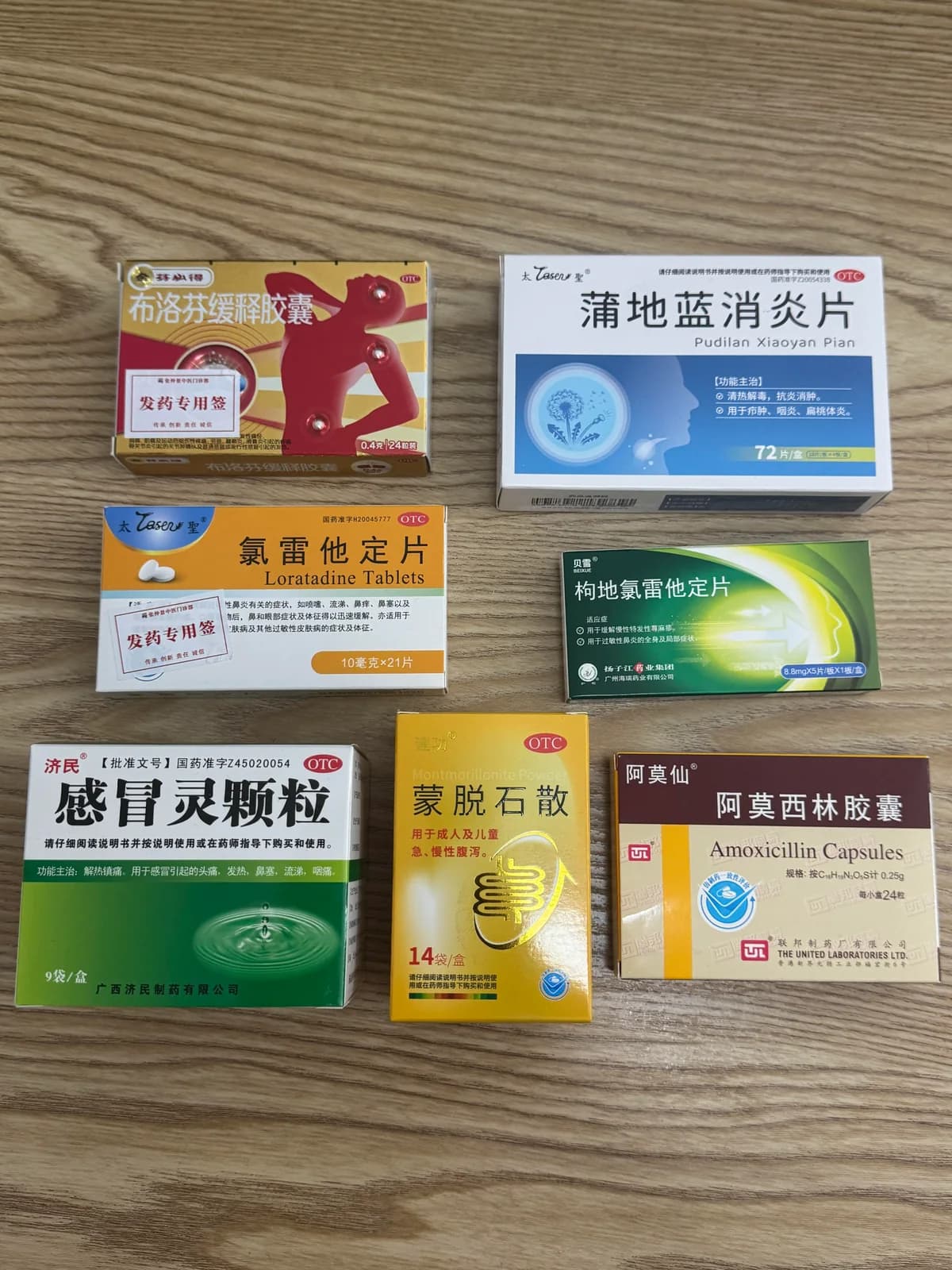 Several medicines in their labeled original packaging
