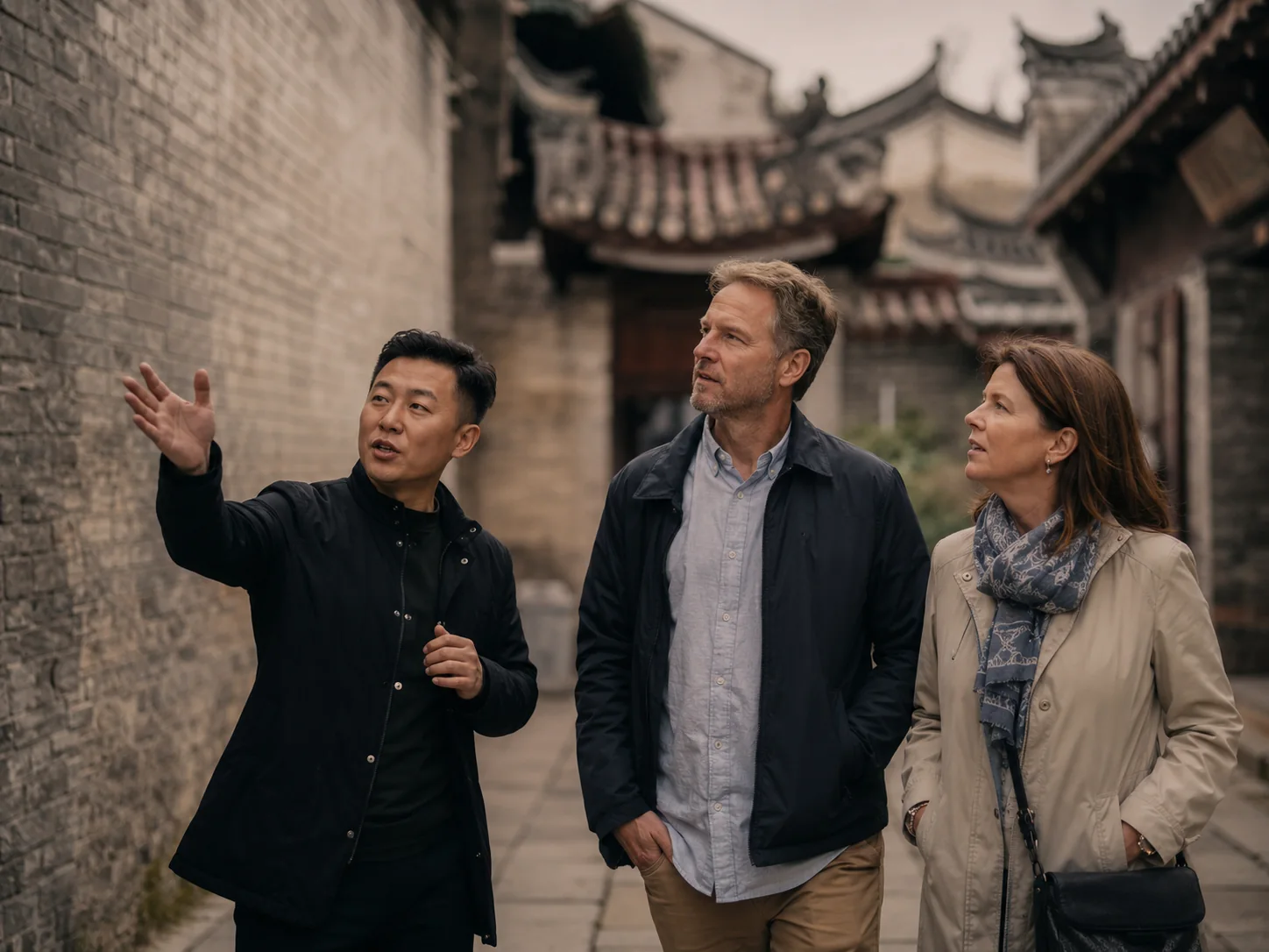 Travelers exploring China with a private local guide