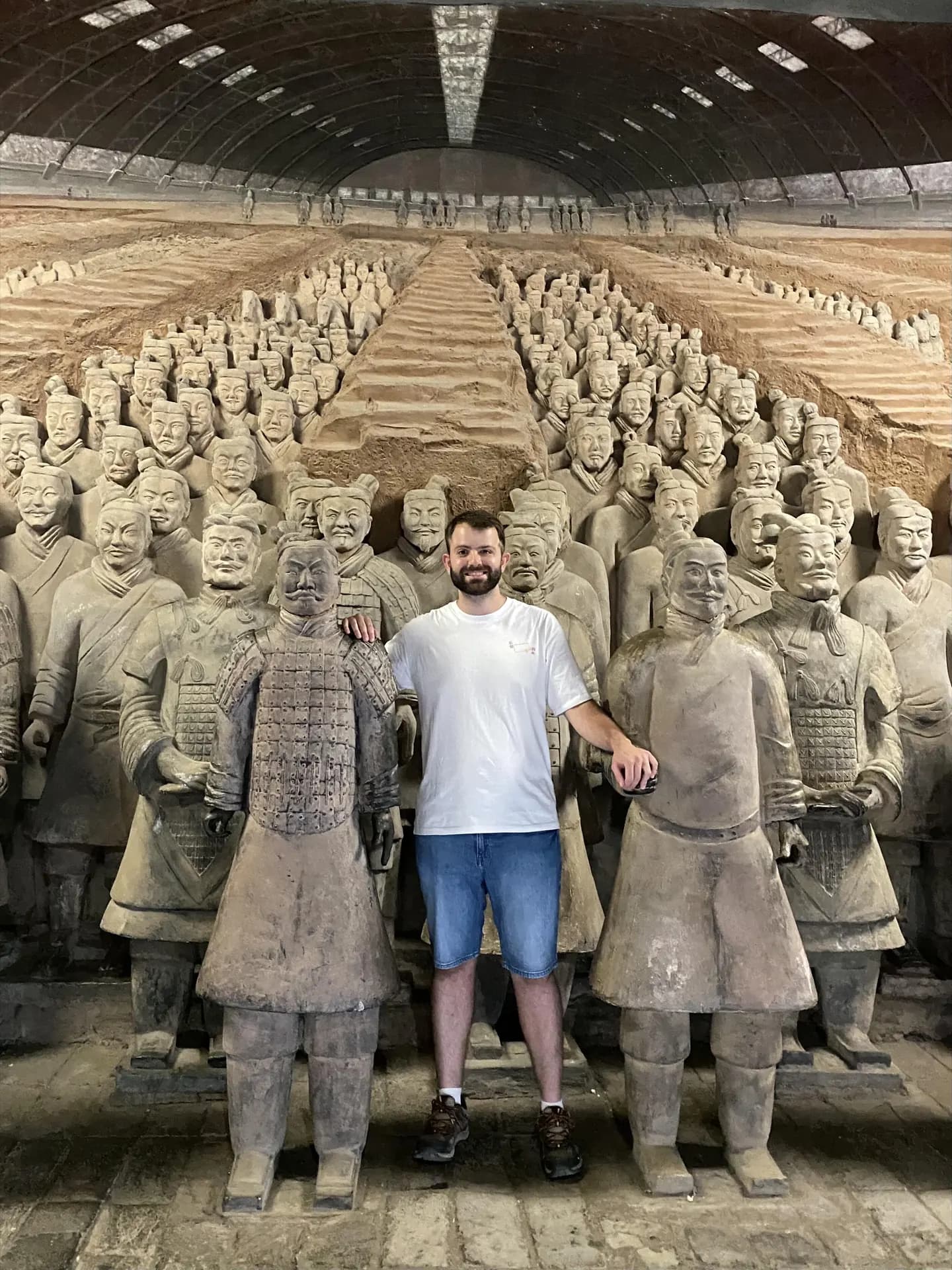 Individual terracotta warrior showing detailed armor and facial features