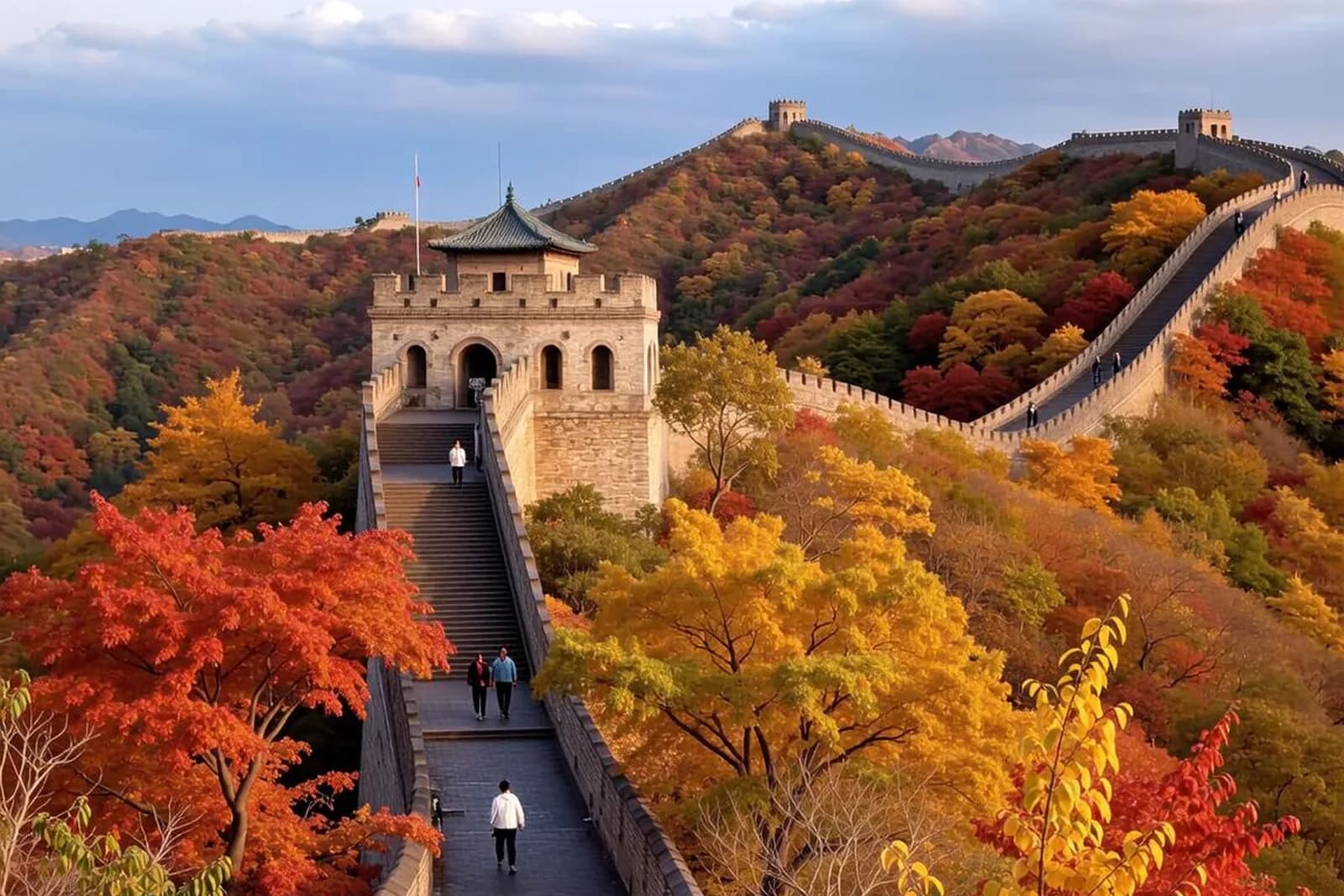Mutianyu Great Wall crossing the mountains outside Beijing