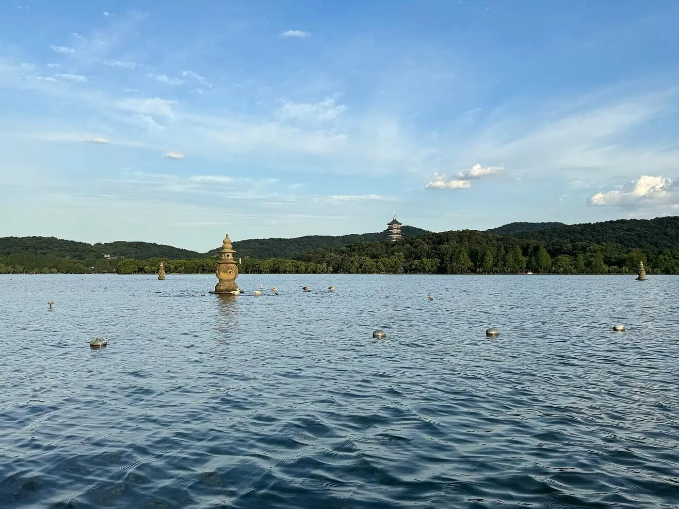West Lake in Hangzhou in calm bright light