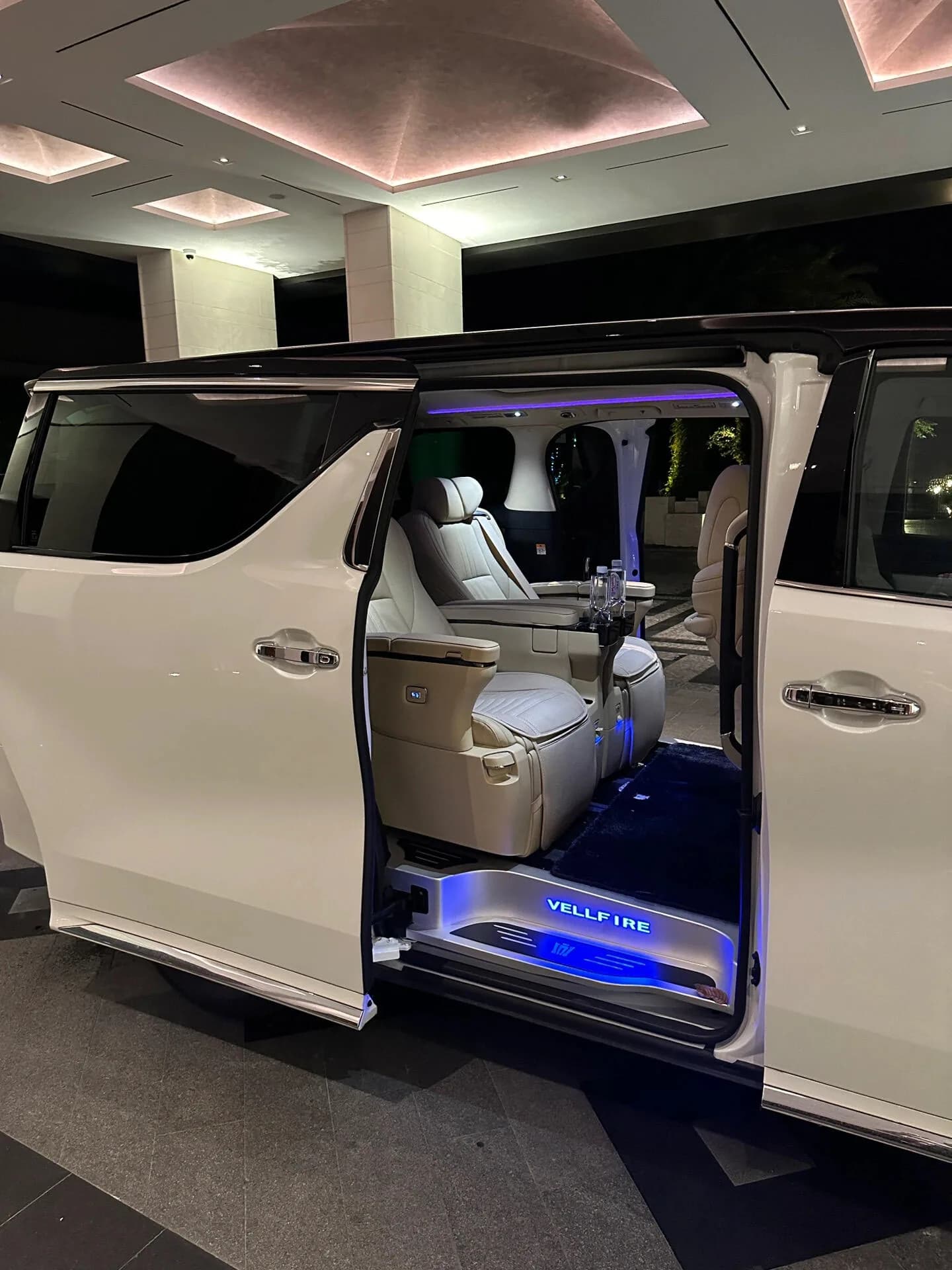 A spacious private MPV prepared for airport transfers and touring